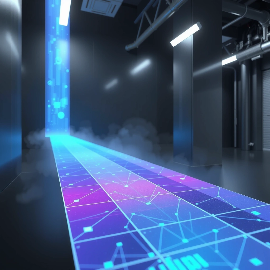 Abstract geometric grid pattern representing data flow